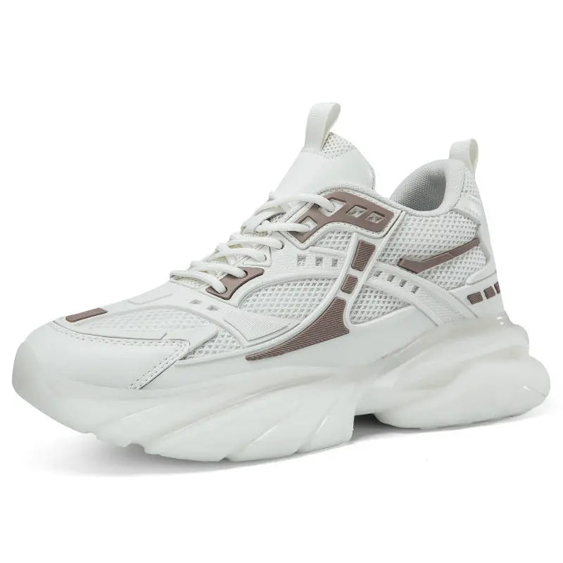 Autumn Winter Mesh Breathable Invisible Height-Boosting Casual Sneakers.